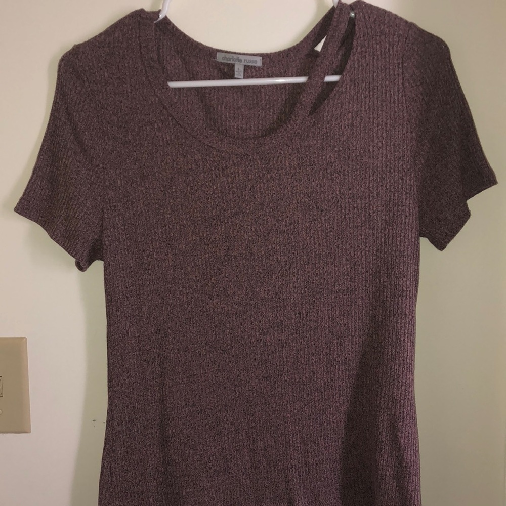 Shoulder Slit Crop Top